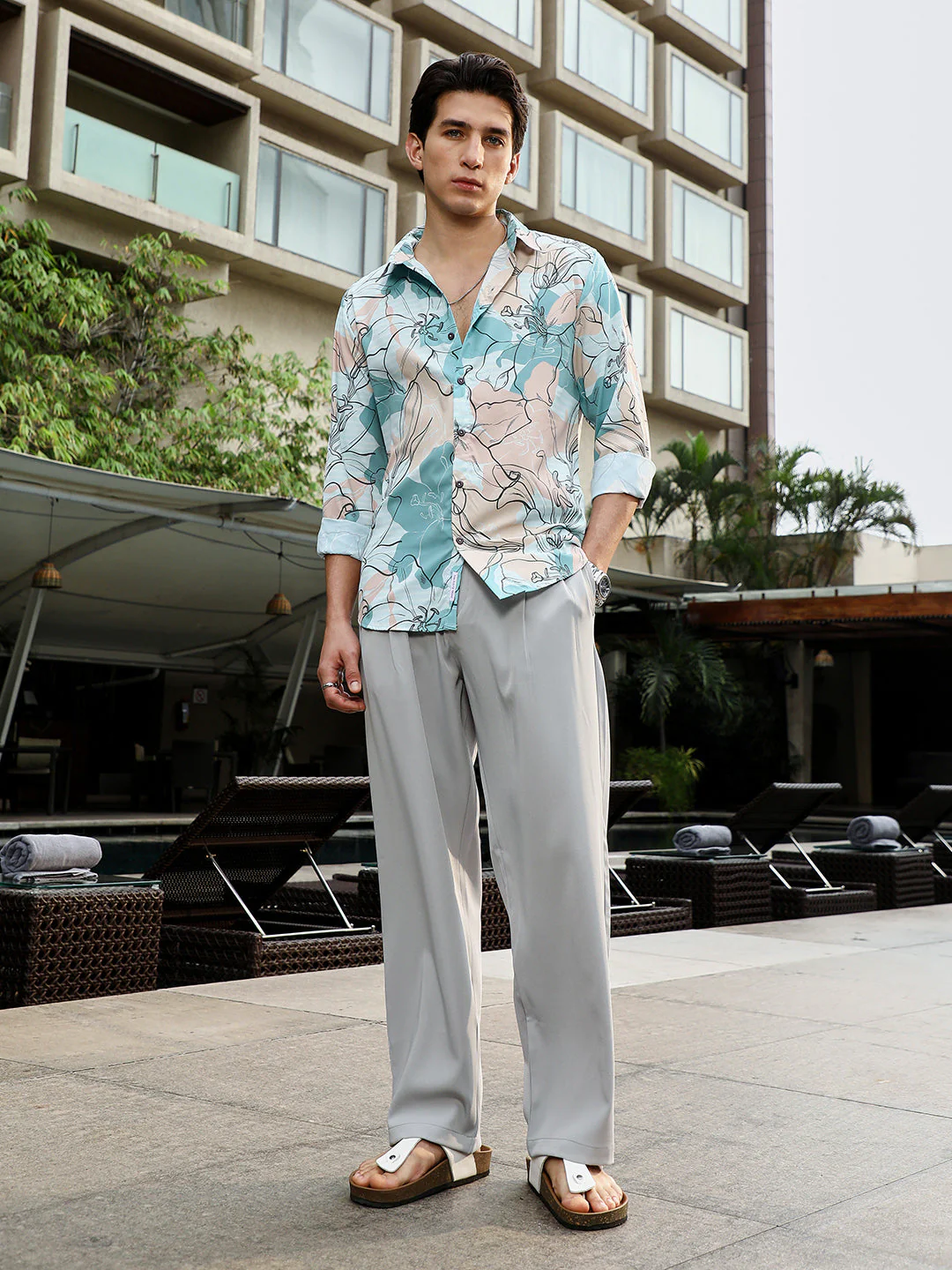 Botanical-Outline Imprint Shirt - Image 5