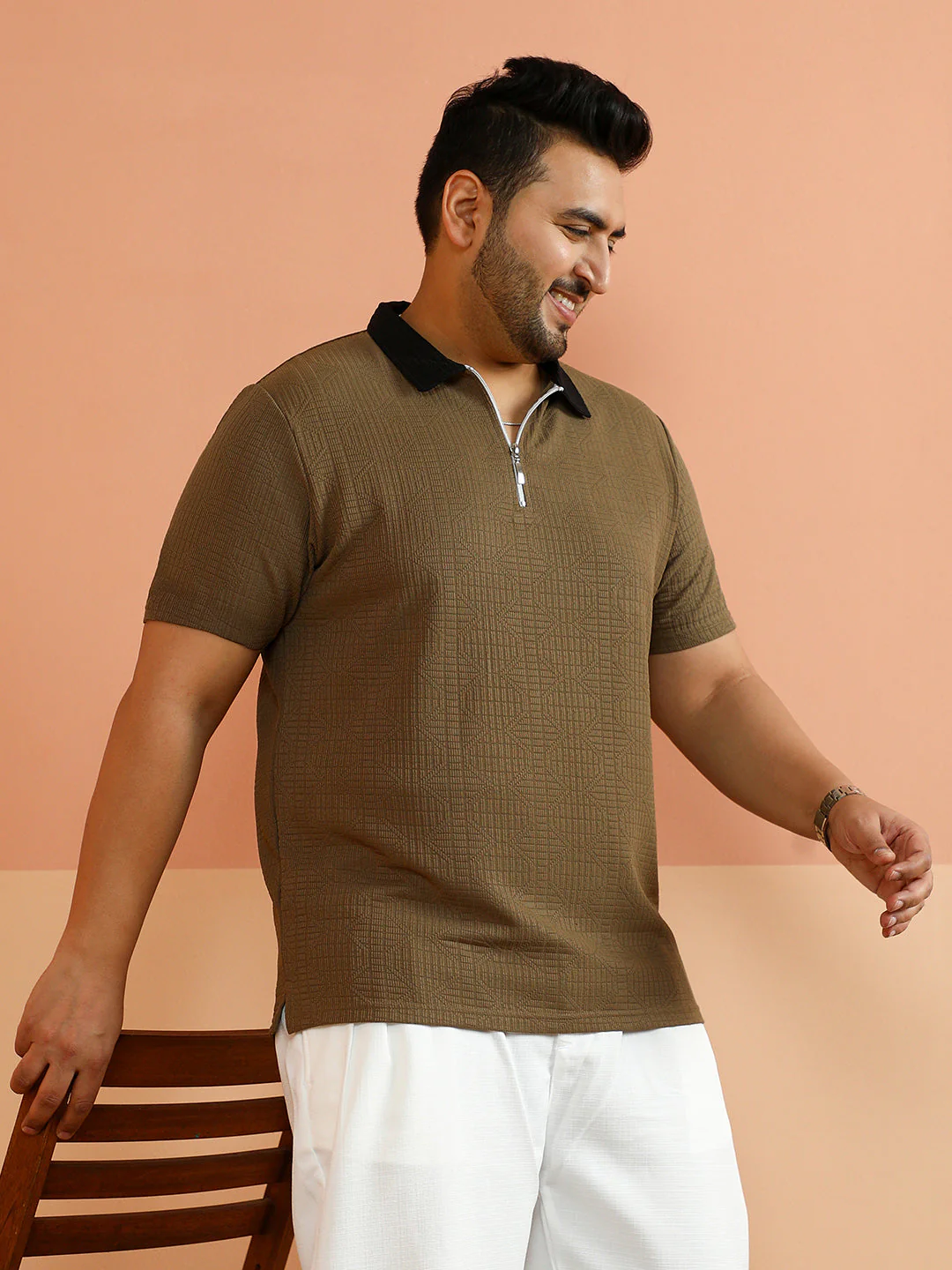 Oblique-Block Polo T-Shirt - Image 3