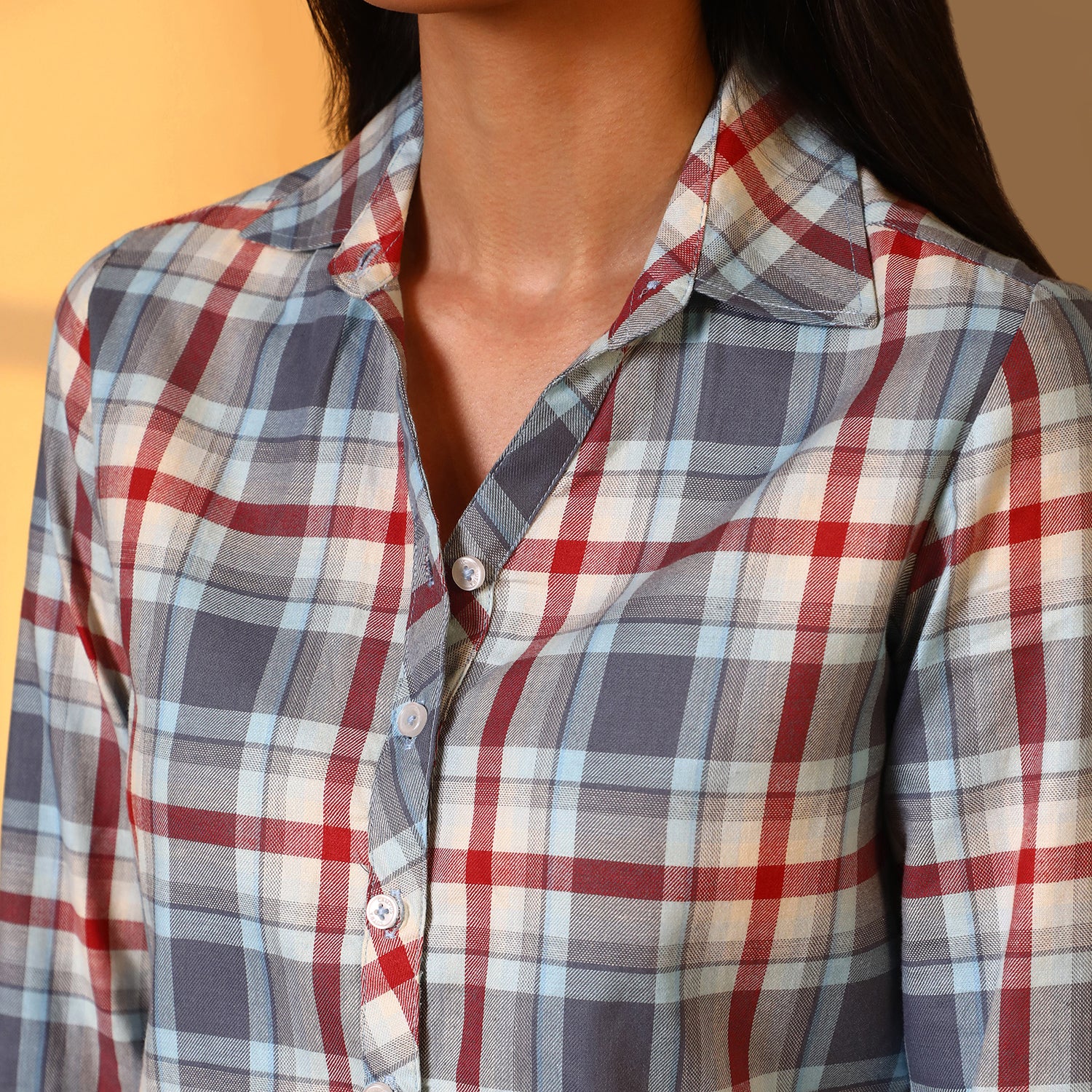 Tartan Plaid Boxy Shirt - Image 7