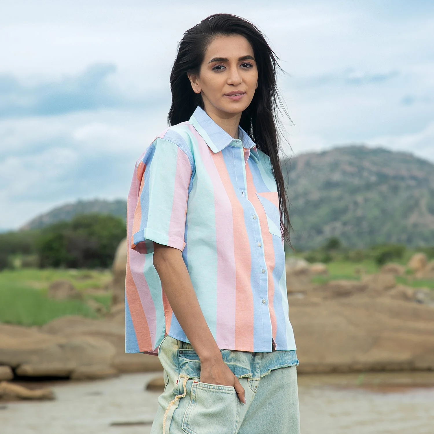 Striped Boxy Shirt - Image 3