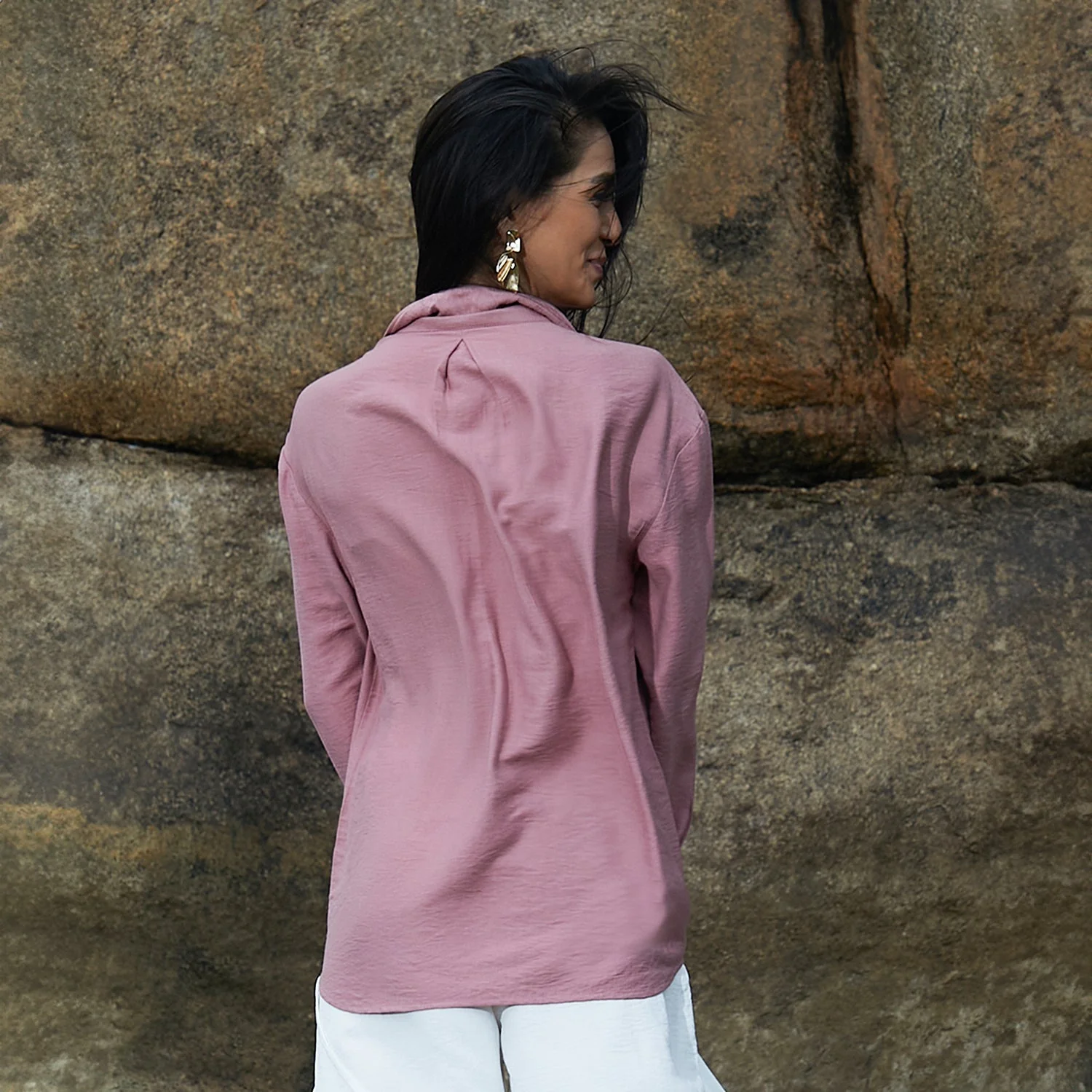 Solid Wrinkled Shirt - Image 4